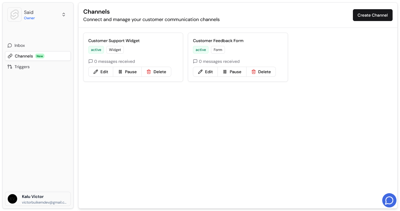 Platform dashboard
